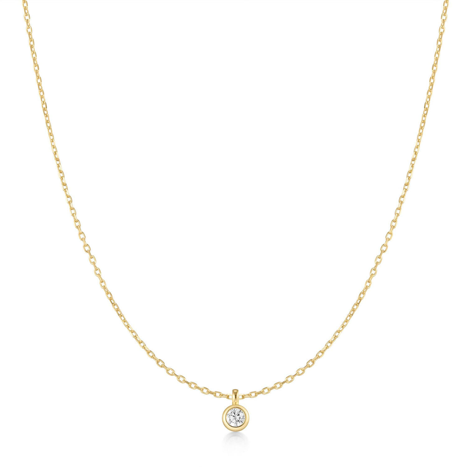  Luna Gaze - Schakelcolliers - Zilver / 14kt GP - Zirkonia - 48cm